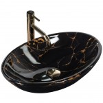 Накладной умывальник Rea Pamela Black Marble Shiny
